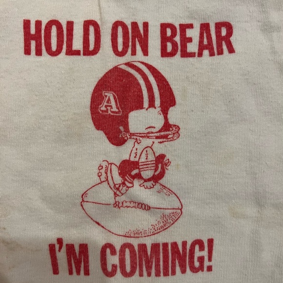 1980s Vintage Bear Bryant T-shirt too cute! University of Alabama football 24mos - Picture 4 of 4